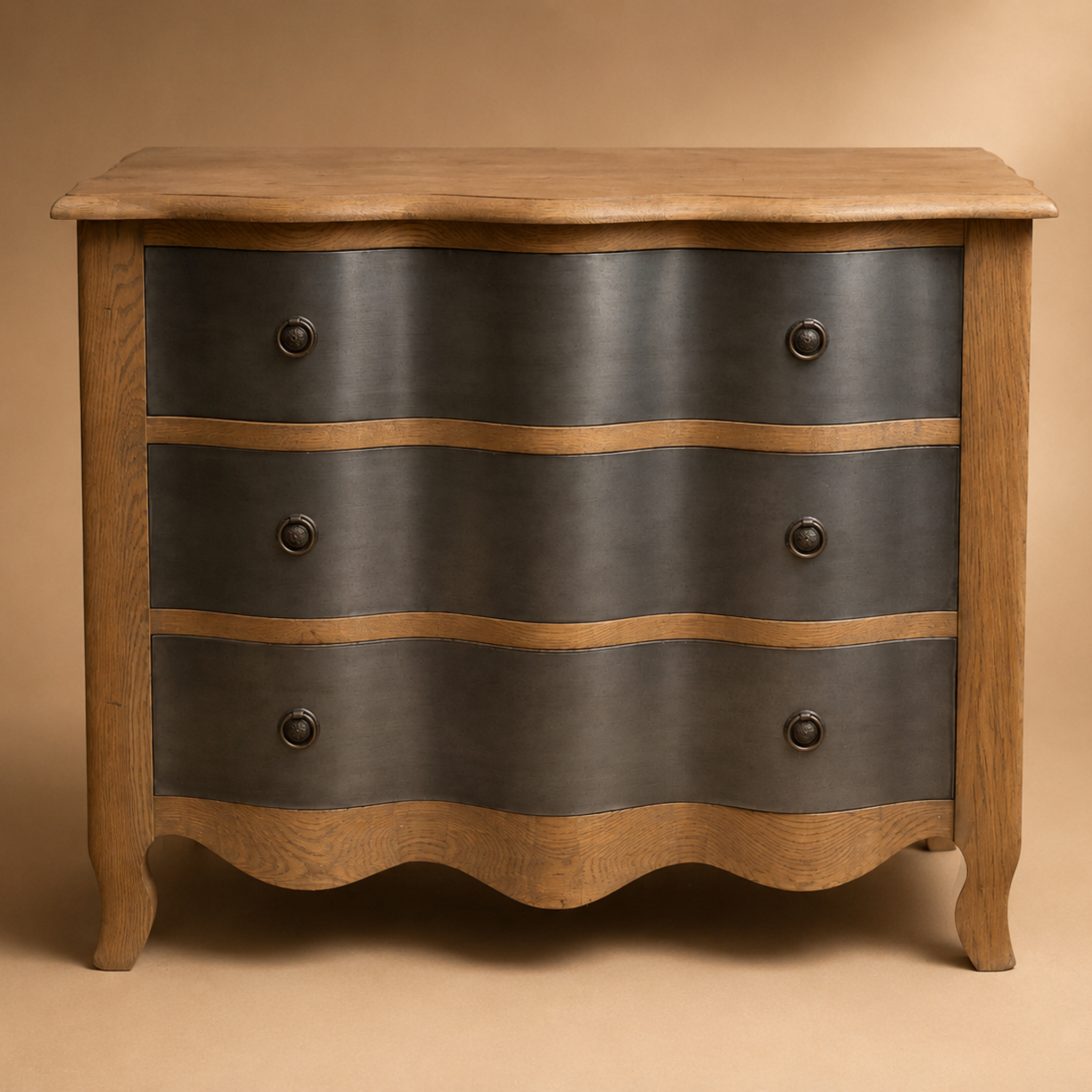 Cómoda vintage maciza de 3 cajones 110x50x90
