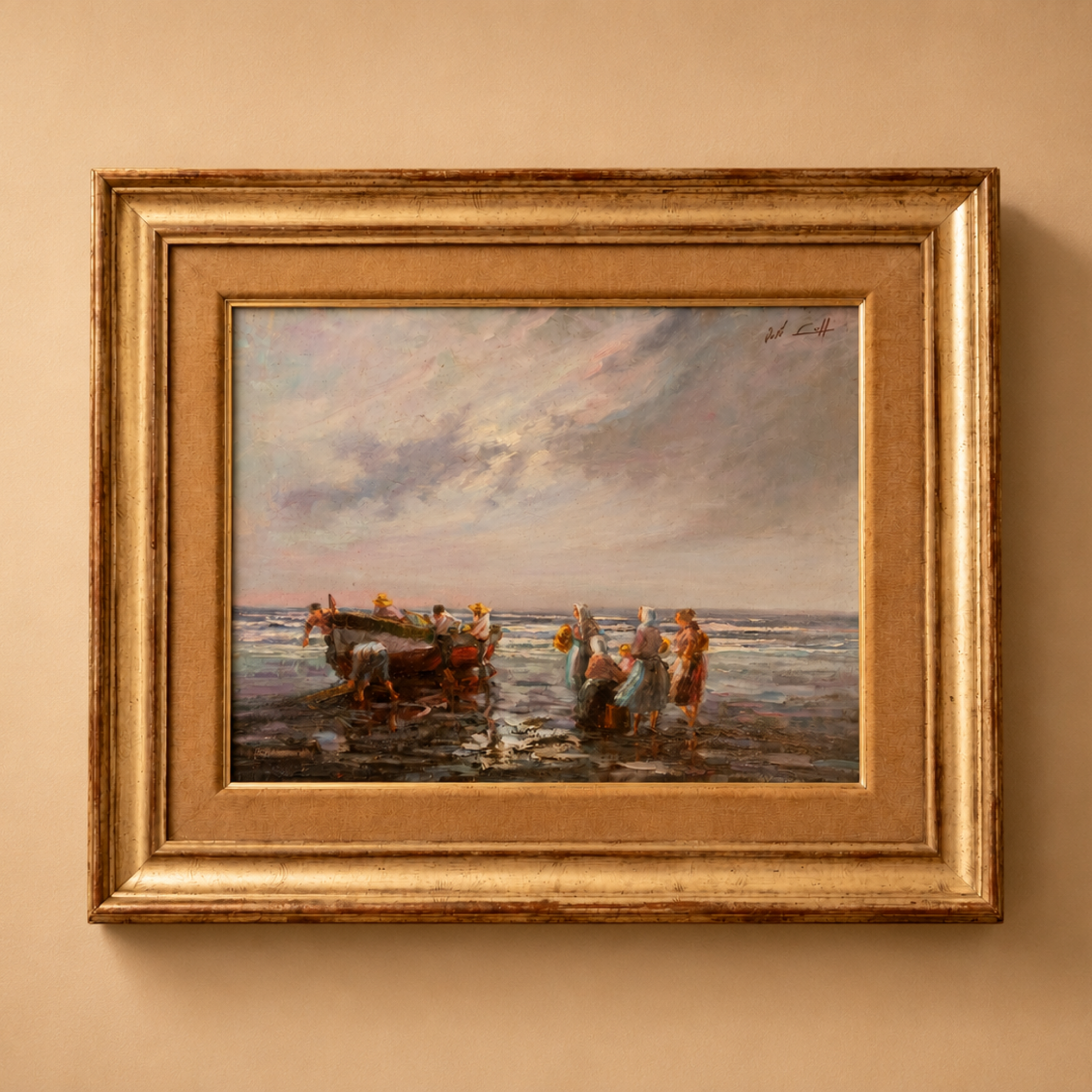 Pescadores firmada "J Llull" 90x75