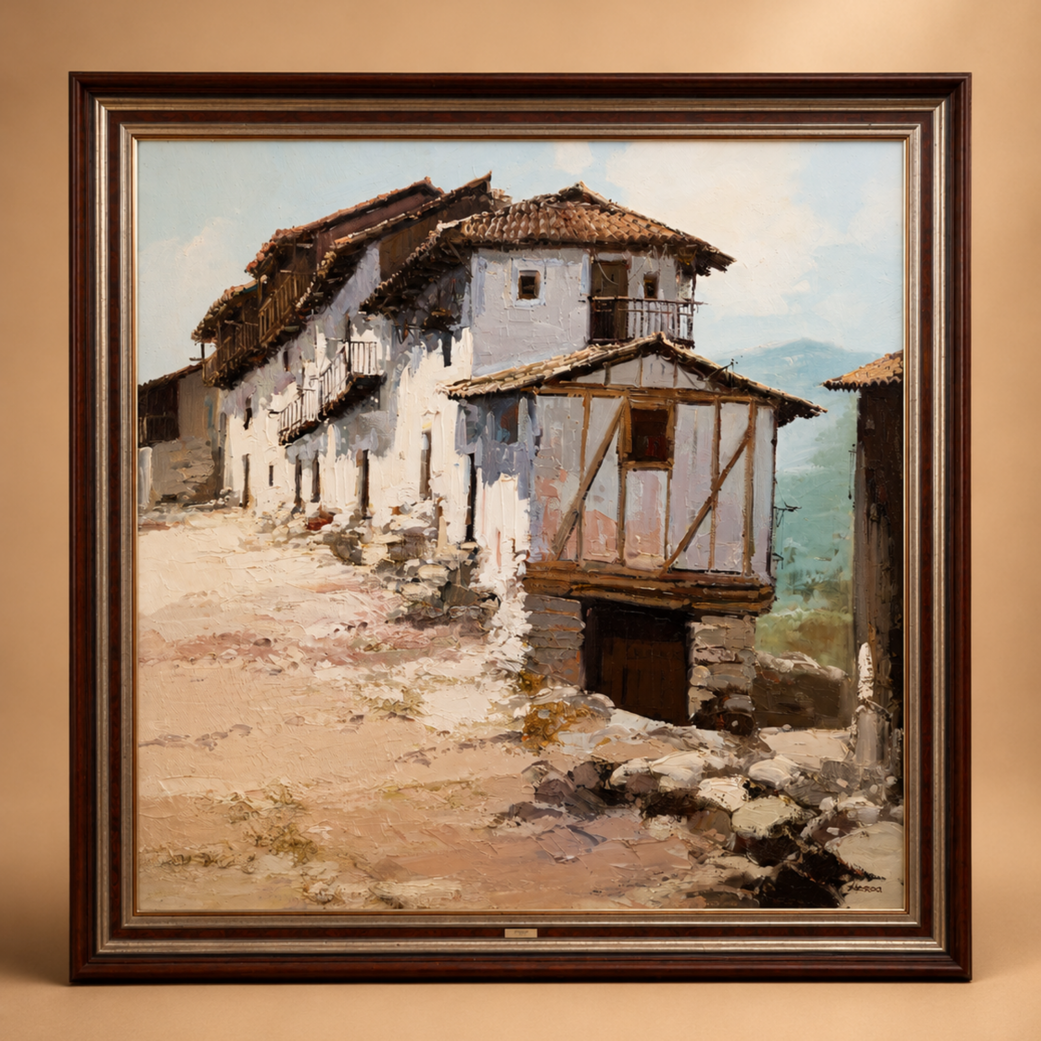 Cuadro paisajístico enmarcado 115x115 "Babera"