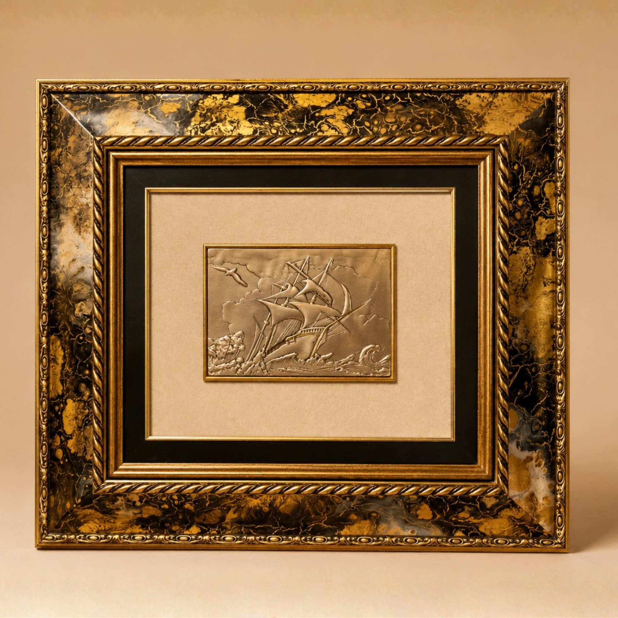 Cuadro náutico "Carabela" en relieve de 55x50