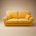 Sofá clásico de 3 plazas tapizado en tejido jacquard amarillo