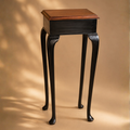 Mesa auxiliar practicable de madera caoba 30x30x75h