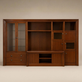 Composición de salón clásica-contemporánea en madera natural