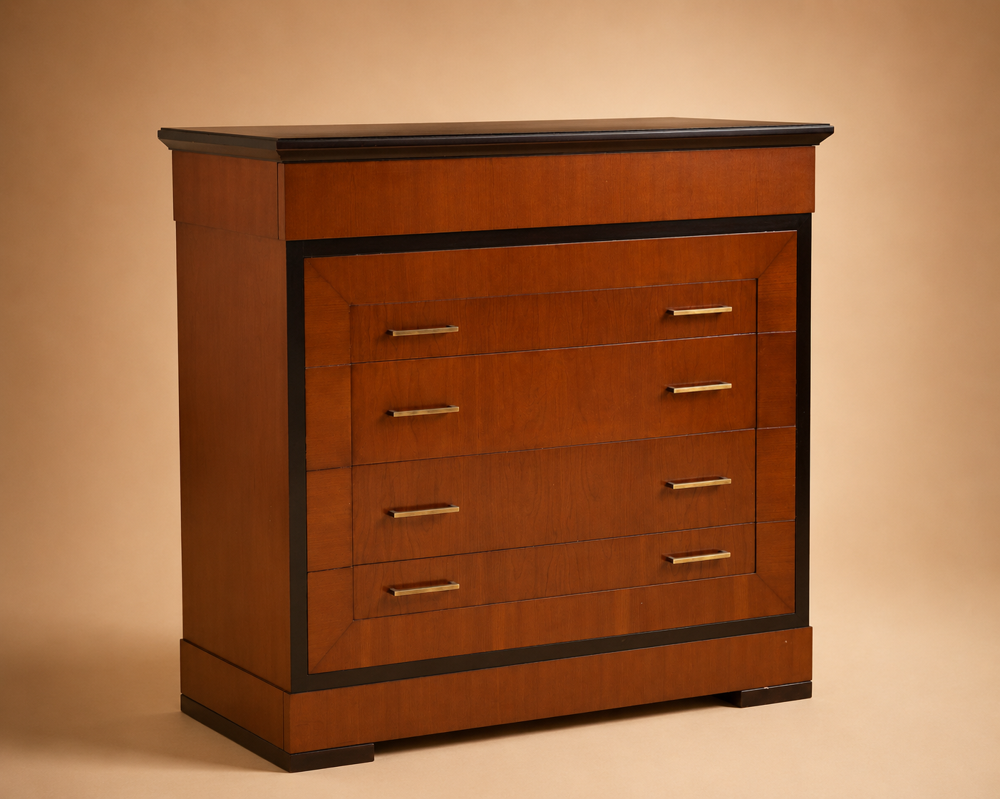 Cómoda madera de cerezo 4 cajones 130x55x80