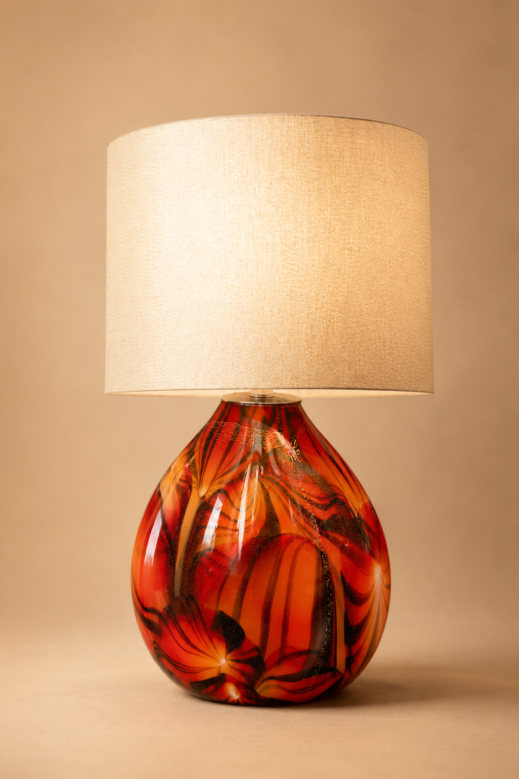 Lámpara sobremesa base en cristal de murano 38x65h