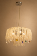 Lámpara colgante de cristal y cuentas decorativas