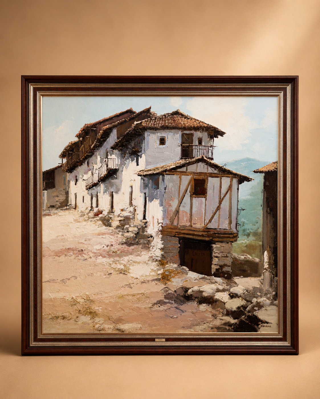 Cuadro paisajístico enmarcado