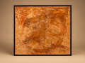 Cuadro abstracto contemporáneo en tonos tierra