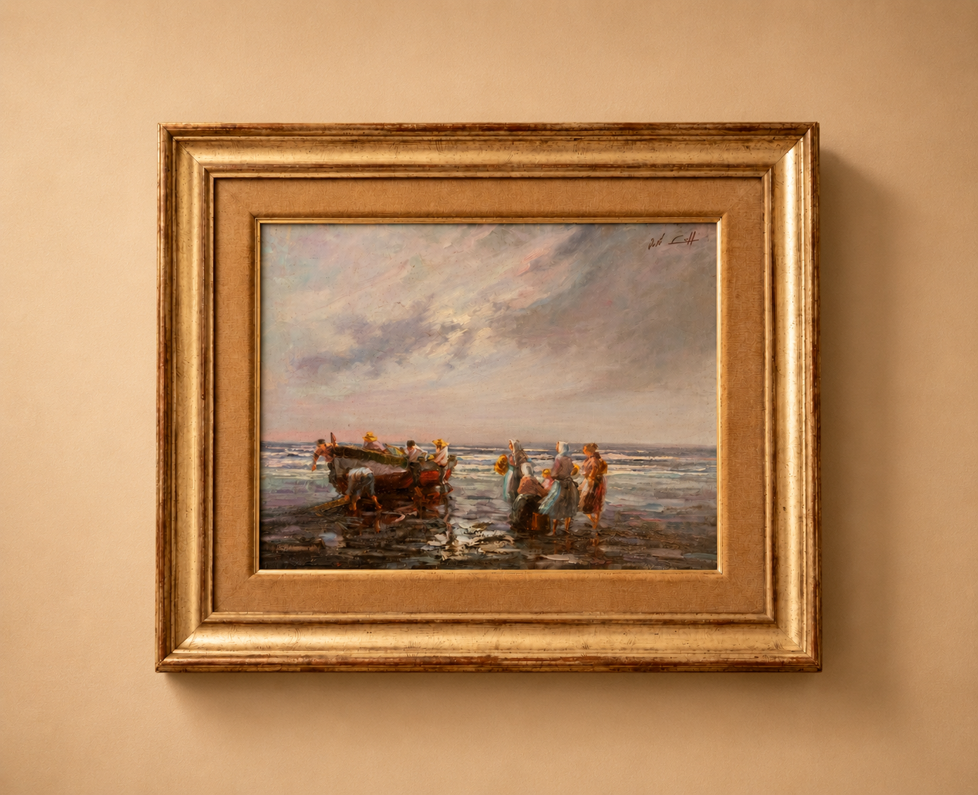 Pescadores firmada "J Llull" 90x75