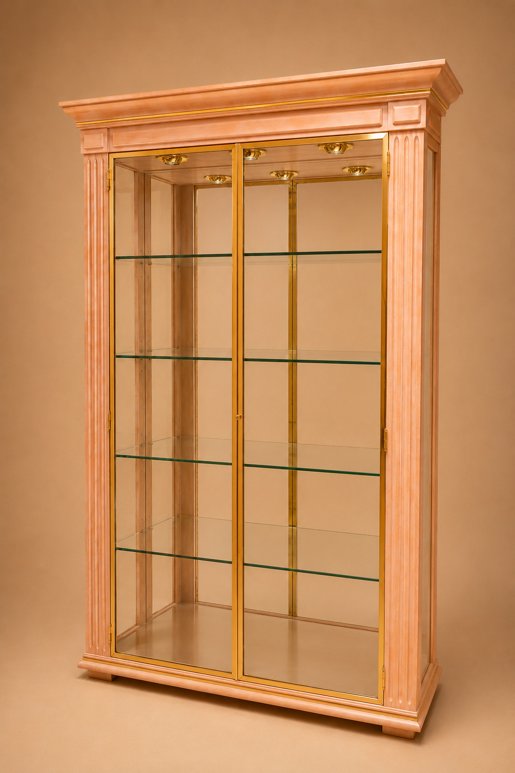 Vitrina italiana acabado envejecido barnizada a mano 150x45x205
